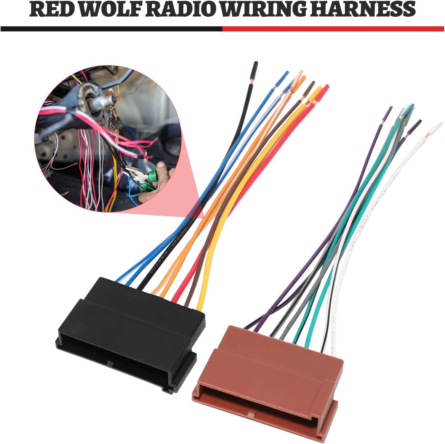 F150 1986-1998, 1995-2001 1986-1997 1986-1994 RED WOLF Radio Wiring Harness Connector Adapter Compatible with Ford