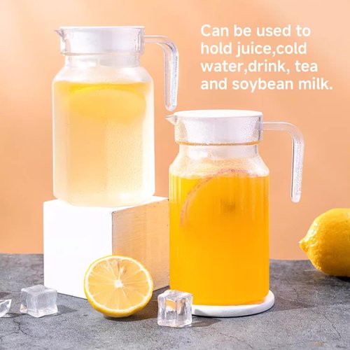 Ktsxxops 17 oz Small Plastic Carafe with Lid and Spout, 500ml Small Clear Water Jug for Hot/Cold Water, Iced Tea Pitcher for Coffee, Mini Juice and Homemade Beverage Carafe (500ml)