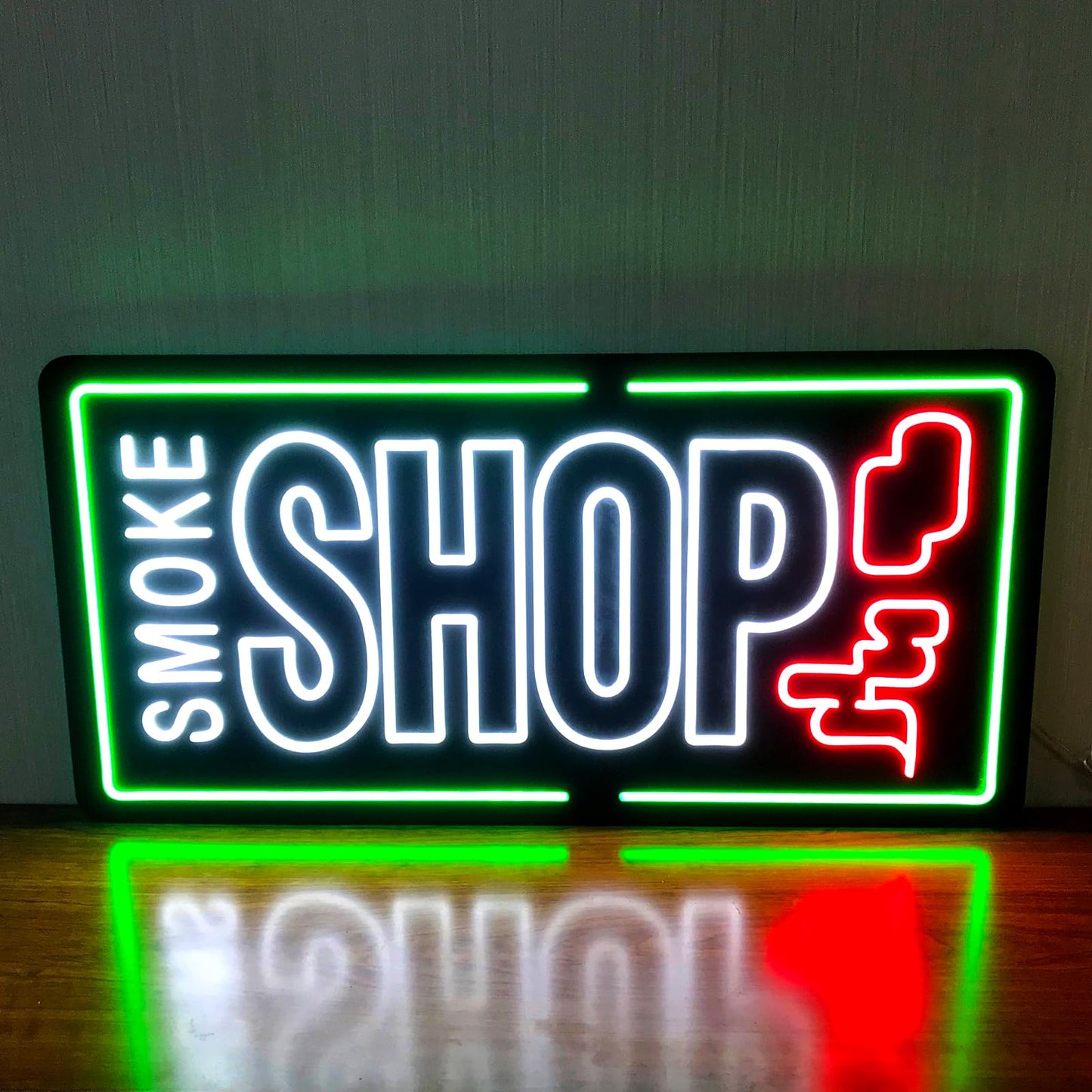 35"x18" Extra Large Neon LED SMOKE SHOP Sign for Business, Super Bright Unique Design with Sturdy Chain, High Visibility for Stores Retail Shop Window