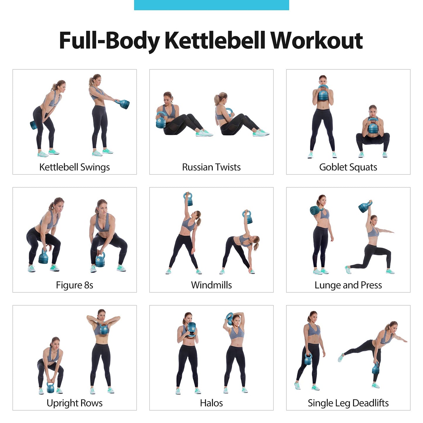 TopMade Adjustable Kettlebell Weights Set Cast Iron Exercise Fitness Kettle Ball Grip 5, 8, 9,12lb Free Weight Men Women Kettlebells for Home Gym Workout Ballistic, Core,Strength Training