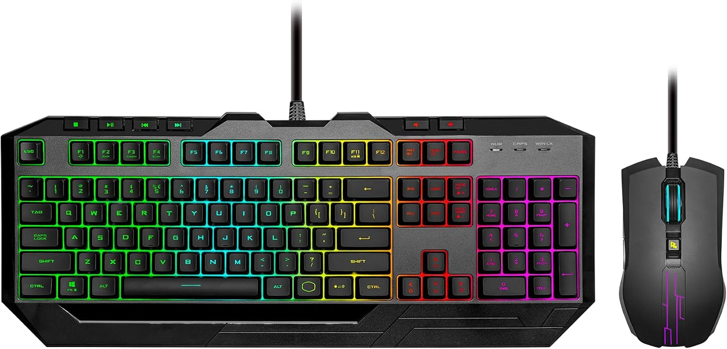 Cooler Master 3 6-Zone 26-Key 5-Zone 4800 Devastator RGB Gaming Keyboard | Mouse Combo, RGB Keyboard, Rollover
