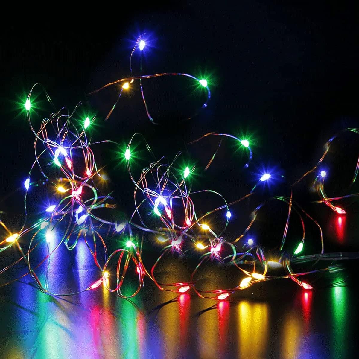 ZPH Fairy Lights - 4-Pack Battery Powered Waterproof String Lights | 3.3ft Silver Wire with 10 LEDs for Weddings & Crafts