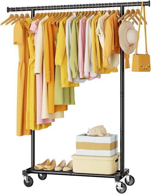 HYSEYY Clothing Rack - Portable Rolling Garment Rack with Wheels | Versatile Wardrobe Organizer for Laundry Room & Bedroom