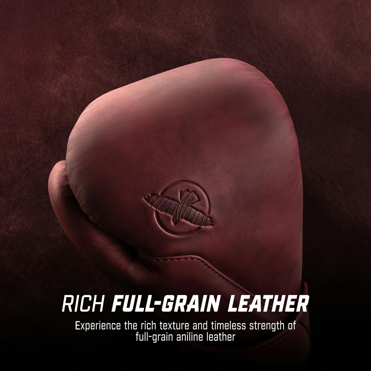 Hayabusa T360 Leather Boxing Gloves for Men and Women Wrist and Knuckle Protection, Triple Splinted Wrist Support, Cloud-Like Knuckle Padding - Burgundy, 16oz
