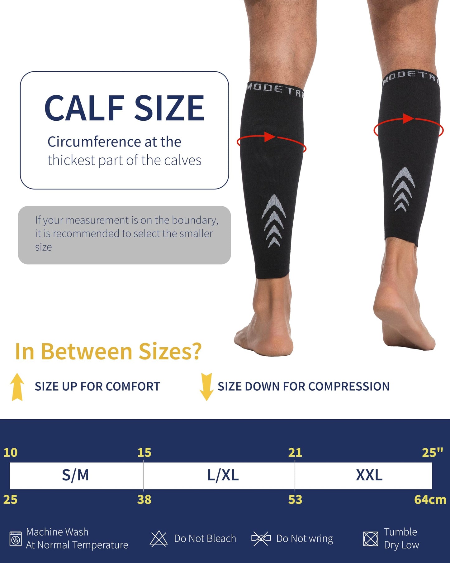 Modetro Sports Calf Compression Sleeves - Leg Sleeves for Men and Women - Shin Splint Relief Support Brace Running Flights