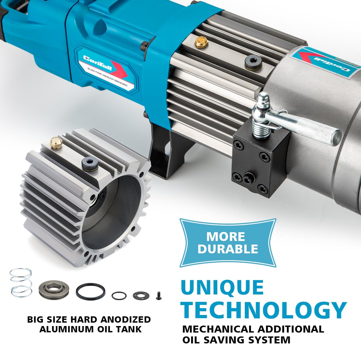 CENTALL 1" Electric Hydraulic Rebar Bender 16-25mm 3s Easily Bending Portable Rebar Bender 1200W 120v/60hz Bending Angle 0-130 Degrees HRB-25 (Blue)