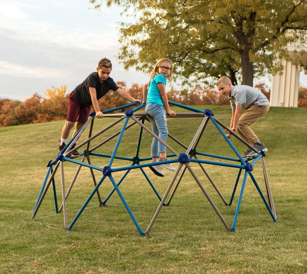 Lifetime 90939 Geometric Dome Climber Jungle Gym, 4.5' High x 9' Wide, Blue & Brown