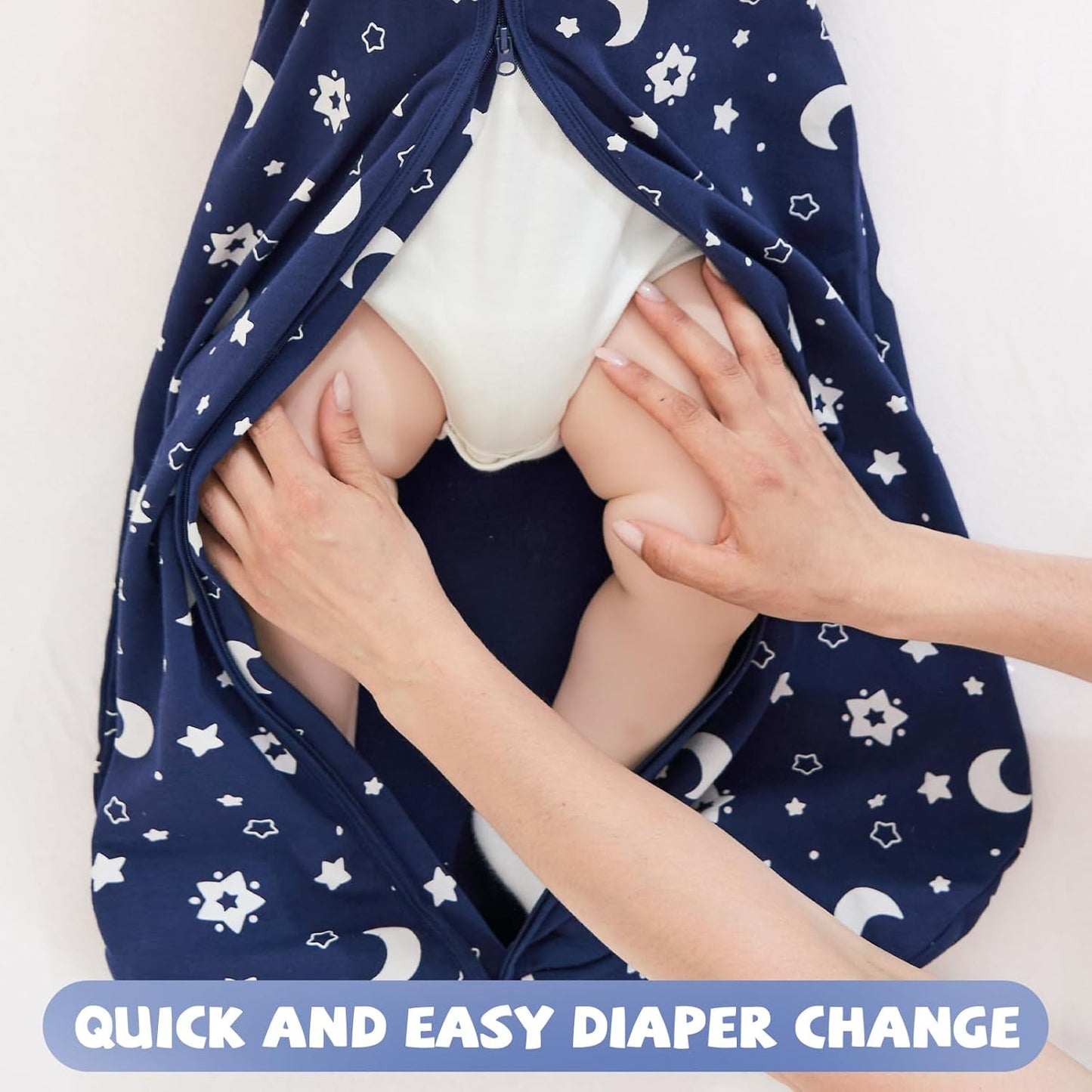 Yoofoss Baby Sleep Sack - 100% Organic Cotton Wearable Blanket | 12-18 Months, 2-Way Zipper, 3 Pack