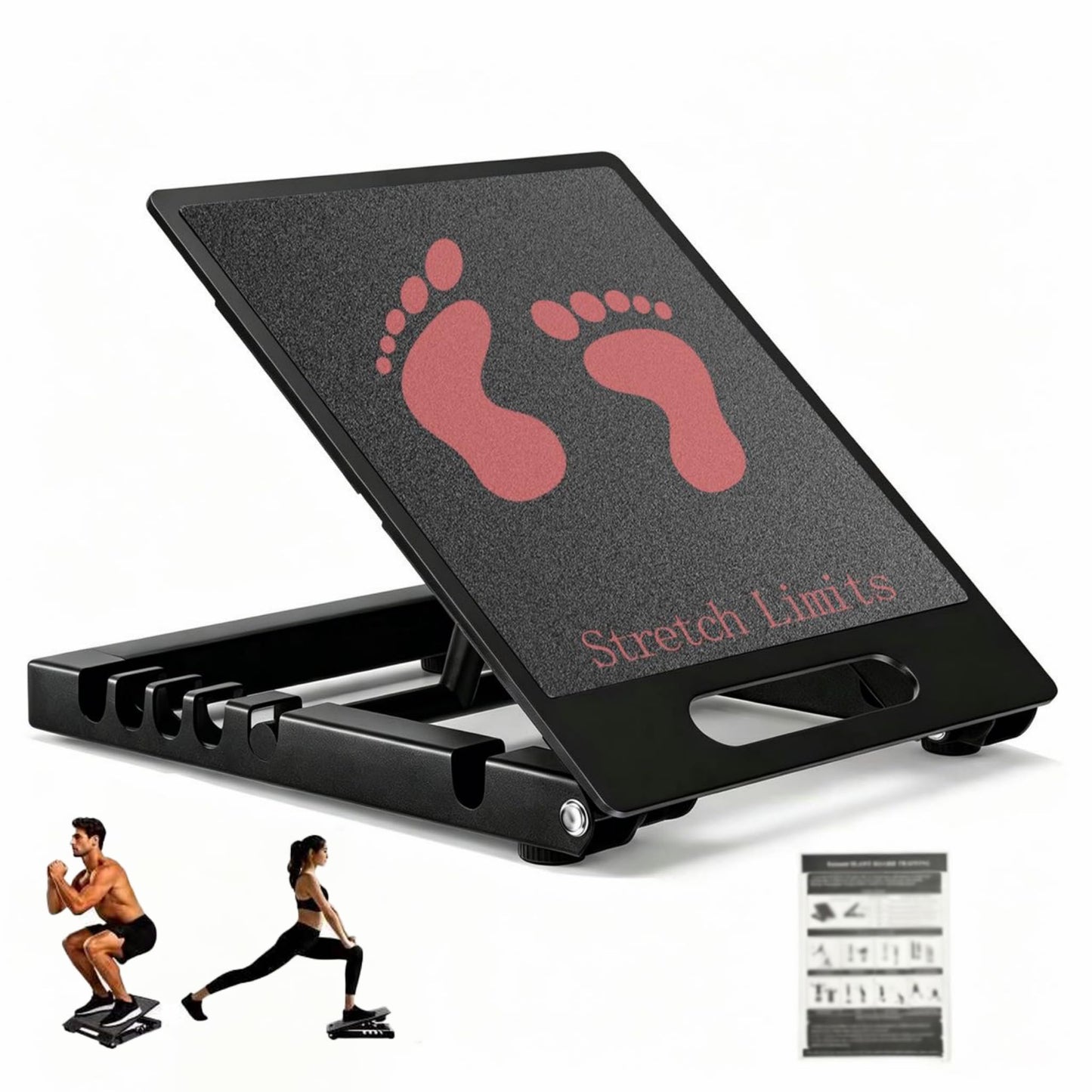 Rumoid Slant Board for Calf Stretching, Heavy Duty Steel Squat Wedge, 5-Level Adjustable Incline Board, 650 lb Weight Capacity for Heel Elevated Squats, Weightlifting, Calf Stretch & Physical Therapy