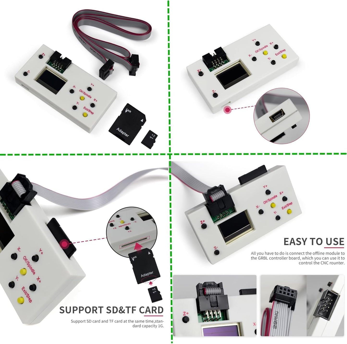 CNCTOPBAOS Upgrade CNC 3018-PRO 3 Axis DIY Mini CNC Router Kit with GRBL Remote Control Offline Controller PVC PCB Acrylic Plastic Wood Cutting Engraving Carving Milling Machine