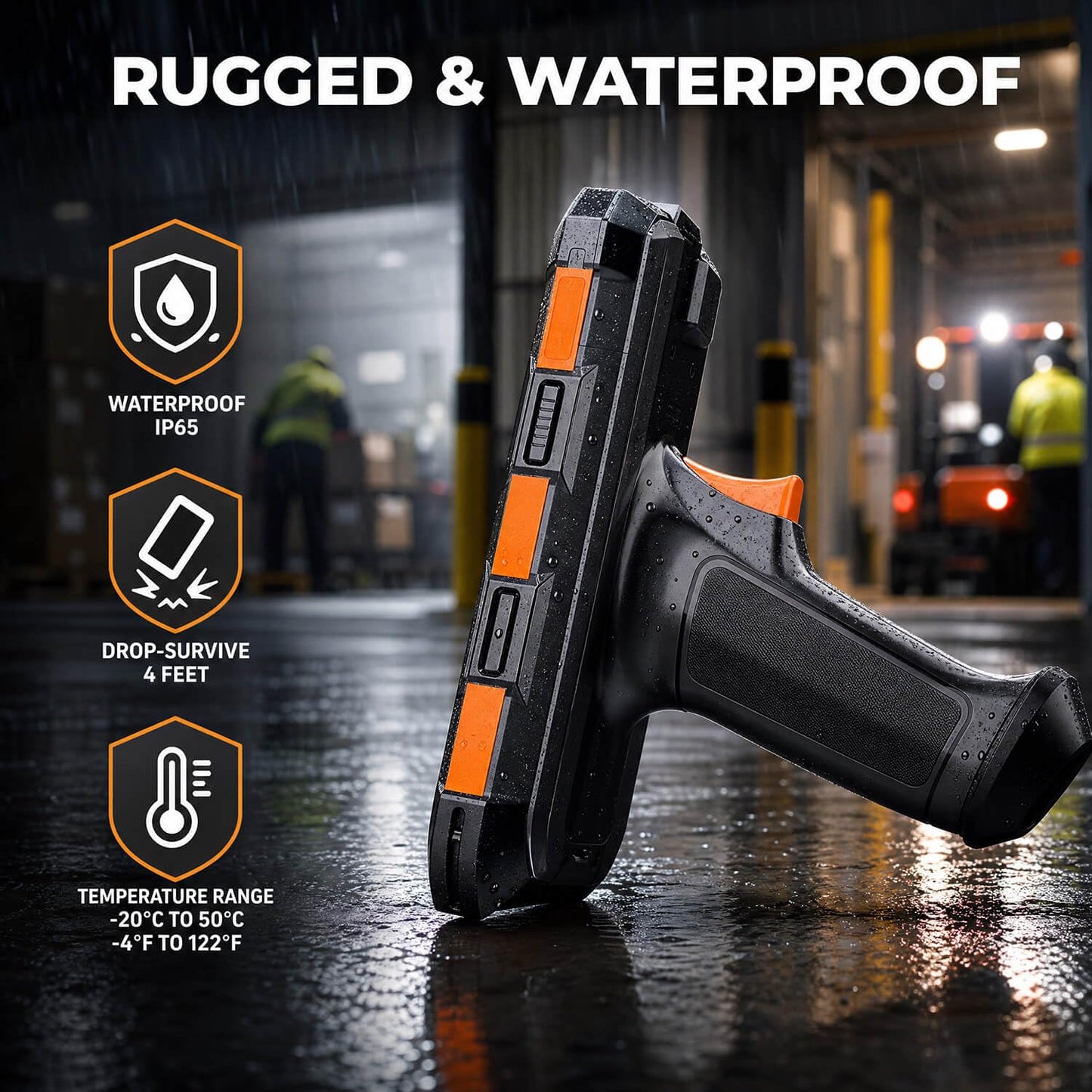 Bix Android 13 Industrial PDA with Pistol Grip, Honeywell N6703 1D 2D QR Barcode Scanner, 7200mAh Battery Handheld Terminal, 5.5" HD Mobile Computer 4G+64G, IP65 Rugged for Warehouse Inventory