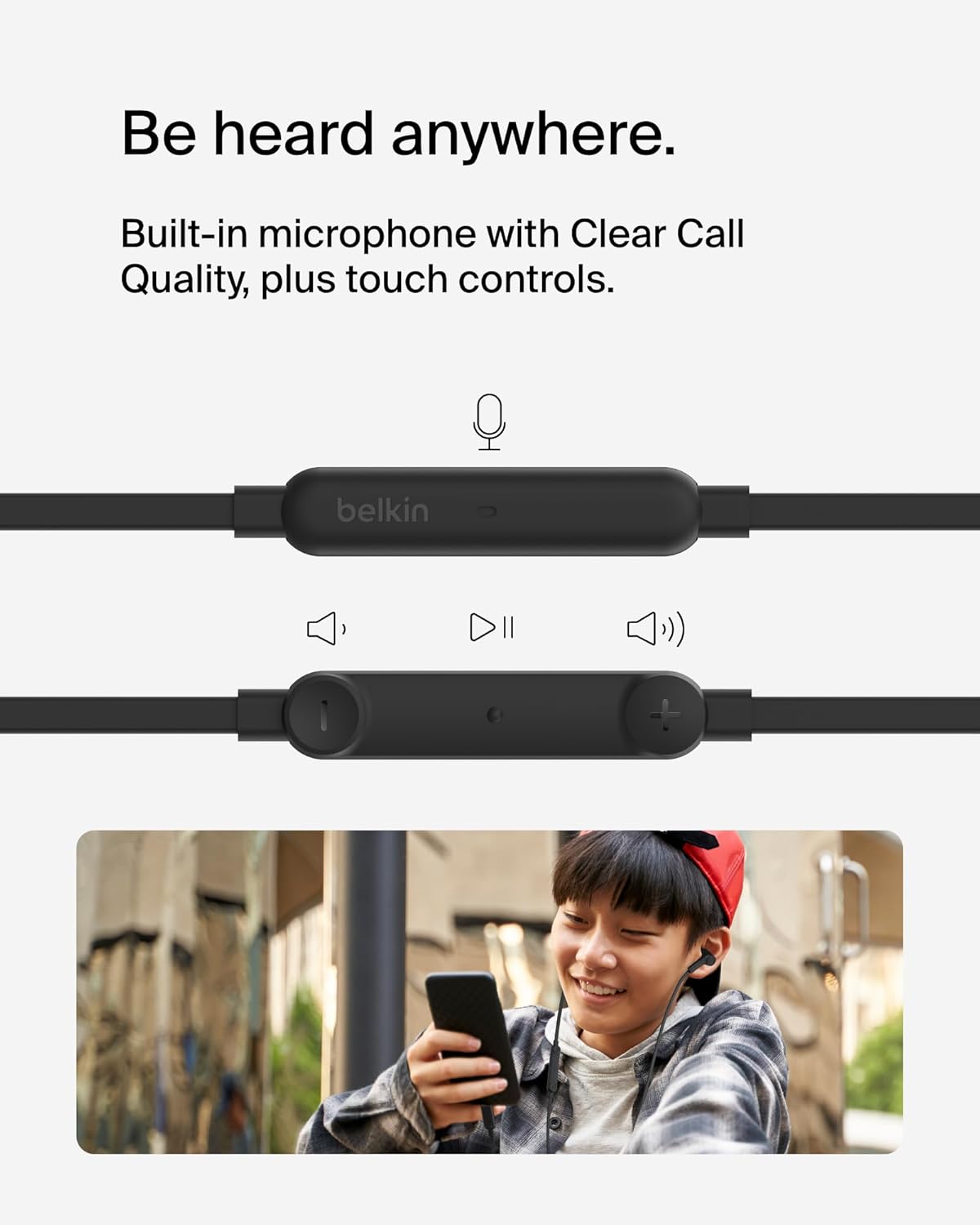 17, 16, S26, 10, Belkin SoundForm Wired Earbuds with USB-C Connector, in-Ear Earphones w/Microphone - USB-C Headphones