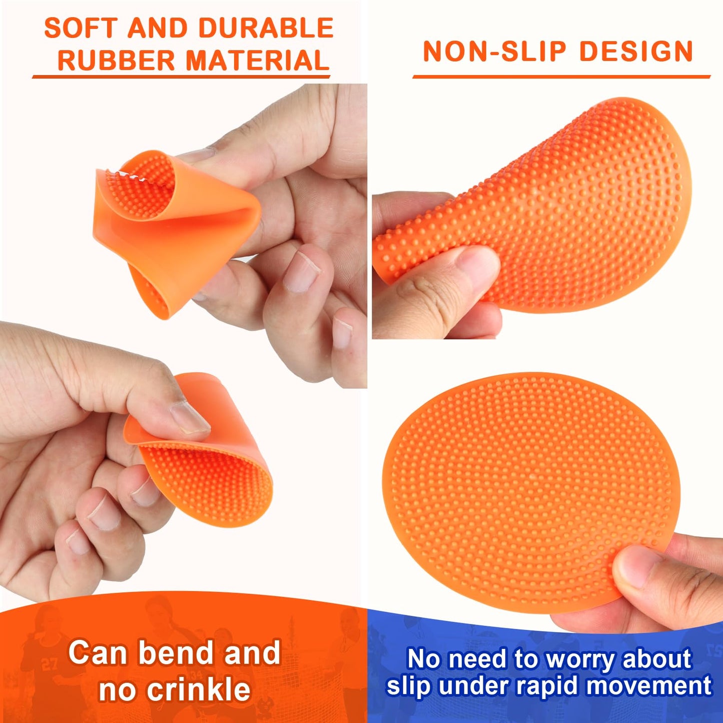 SIFENYU 4inch 9 Inch Poly Spot Markers for Gym Floor Poly Spots, 12/18/24/36 Pcs Round Non-Slip Rubber Floor Dots Agility Markers Flat Cones for Sports Soccer PE Training, Dance, Classroom Activities
