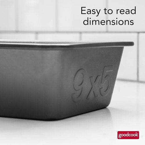 GoodCook PRO Loaf Pan - Nonstick Carbon Steel Bakeware | Easy-Clean, Oven & Dishwasher Safe, 9 x 5-Inch, Gray