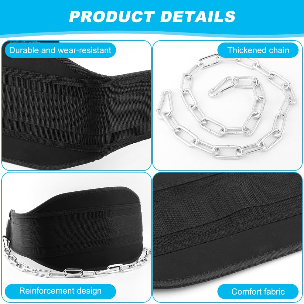 Dip Belt for Weightlifting,Weighted Pull Ups Belt with Chain,Weightlifting Belts for Men Women,Gym Workout Waist DipBelt for Weight Lifting,Squat,Training,Fitness Weight Belts