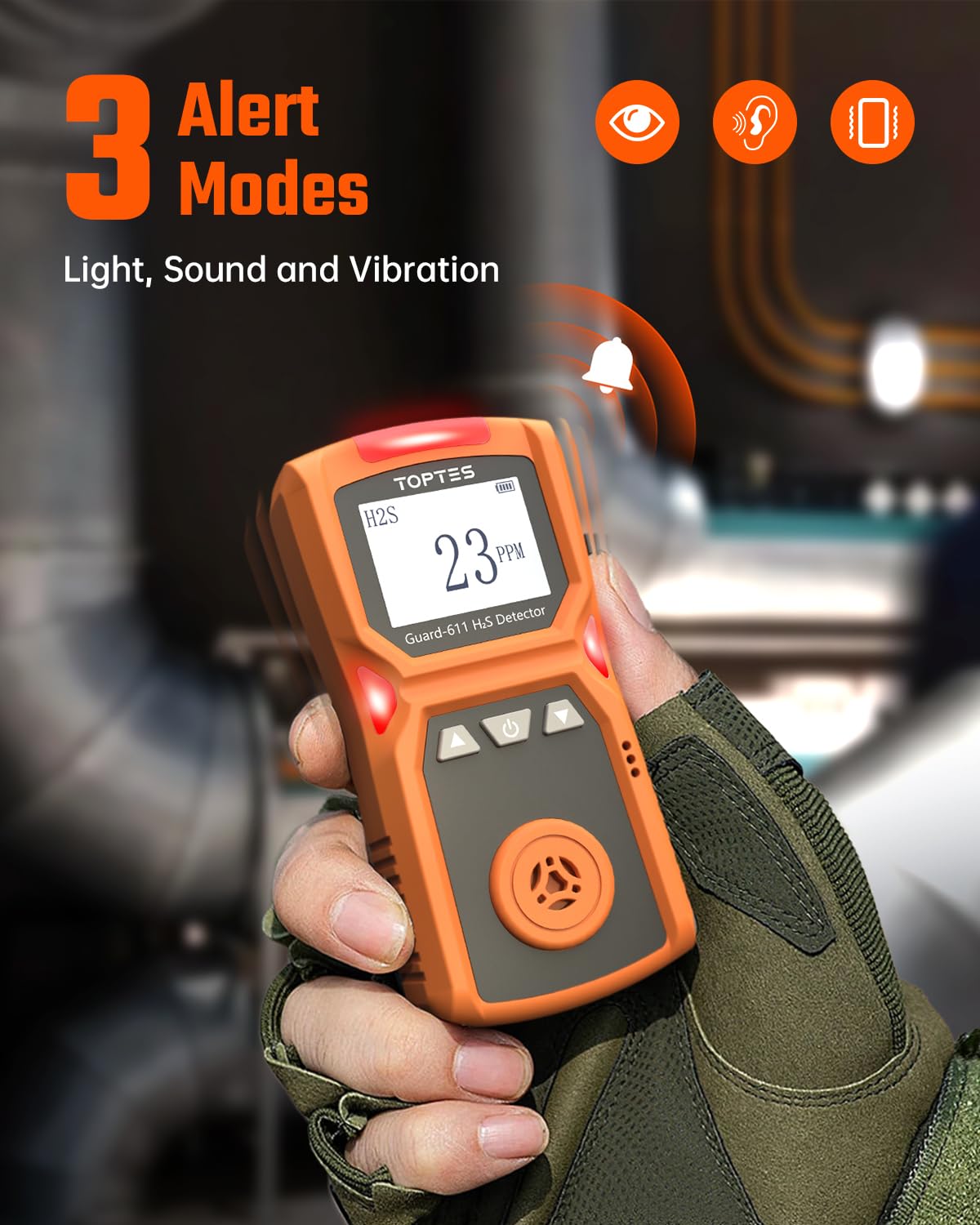 Guard-101 4-in-1 Gas Detector for H2S, CO, LEL, O2 & Guard-611 Portable H2S Gas Detector for Personal Safety in Industrial & Home Environments