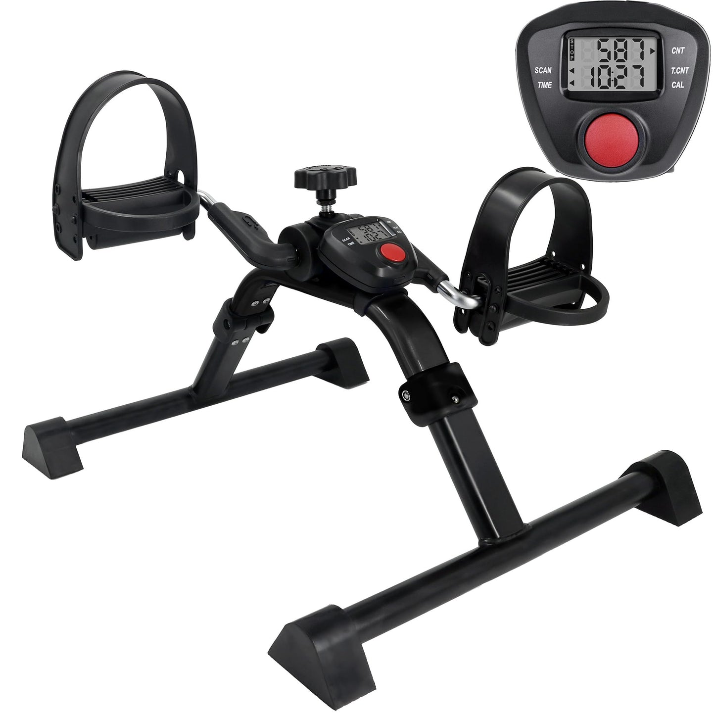 Vaunn Under Desk Bike Pedal Exerciser Ergometer with LCD Display – Mini Pedal Exerciser for Arm & Leg Workout, Folding Desk Cycle for Home Office, Physical Therapy & Low Impact Cardio
