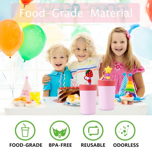 Horsdo 6pcs Straw Cover Cap for Owala Kids Cup, Dust-Proof Drinking Silicone Straws Reusable Straws Tips Lids,12mm 0.47in Lid Accessories (6pcs)