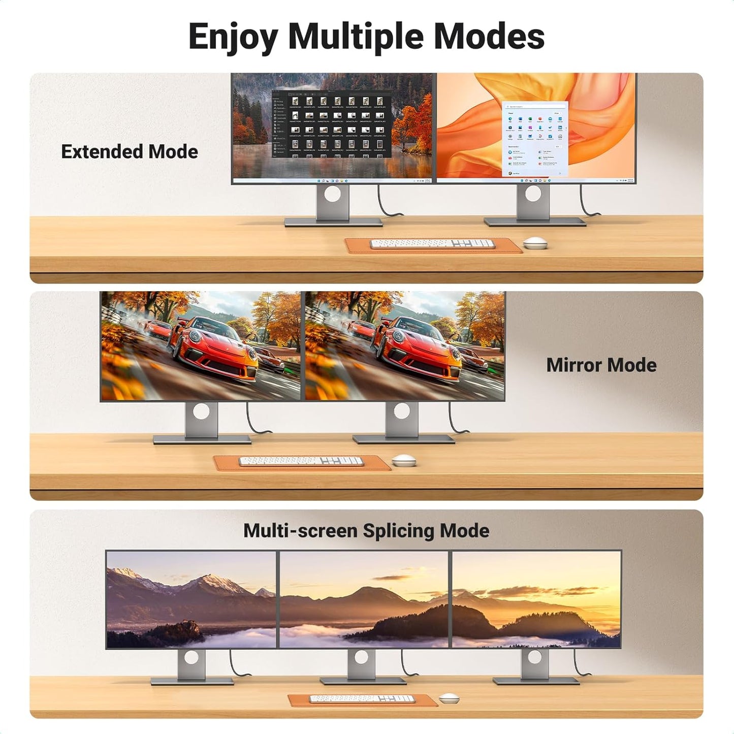 4K 1080P@120Hz, 1.2 1.4 6.6FT UGREEN DisplayPort to HDMI Cable Active DP to HDMI Cord Alu Braided, Unidirectional Cable