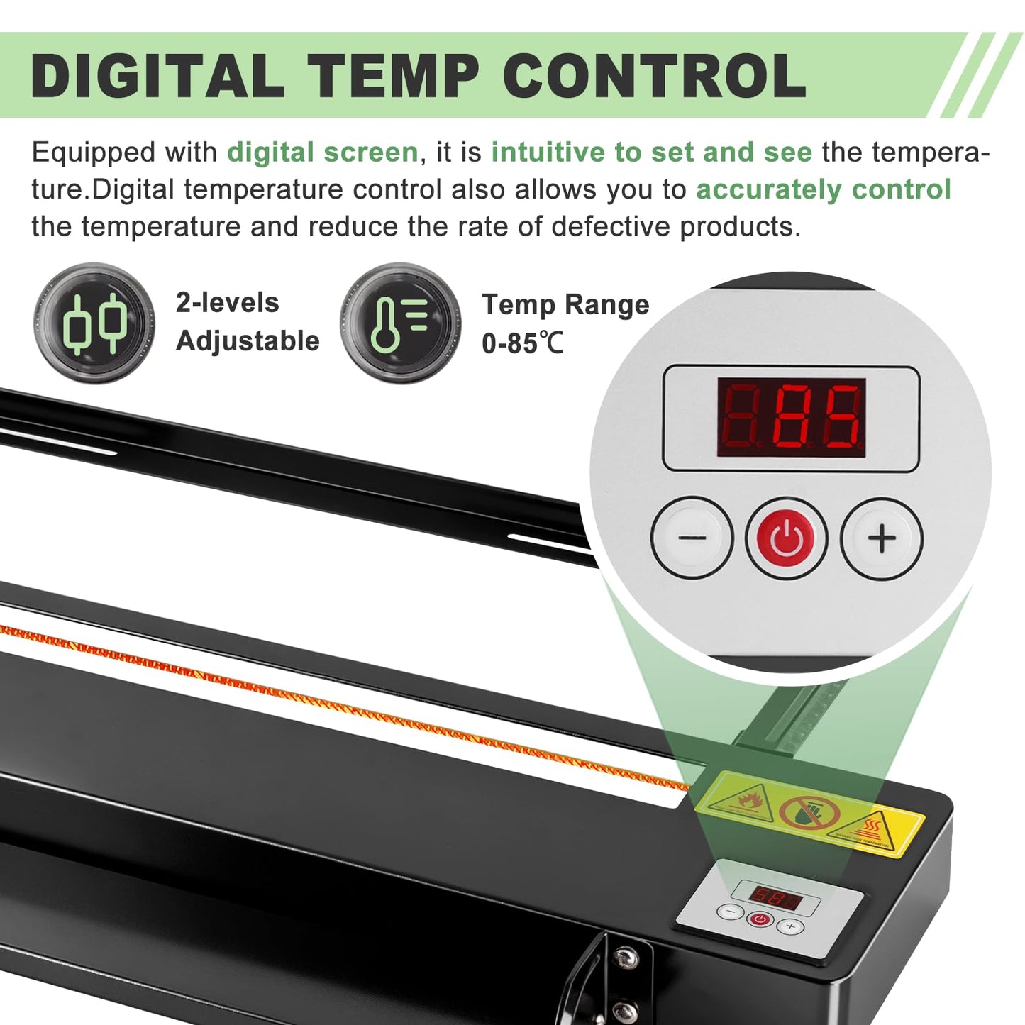 Digital Acrylic Plastic Bender 24" Acrylic Bending Machine with Spare Heating Wire, Plastic Bending Machine with Adjustable Length&Angle Acrylic Strip Bender Heater 110V (Black)