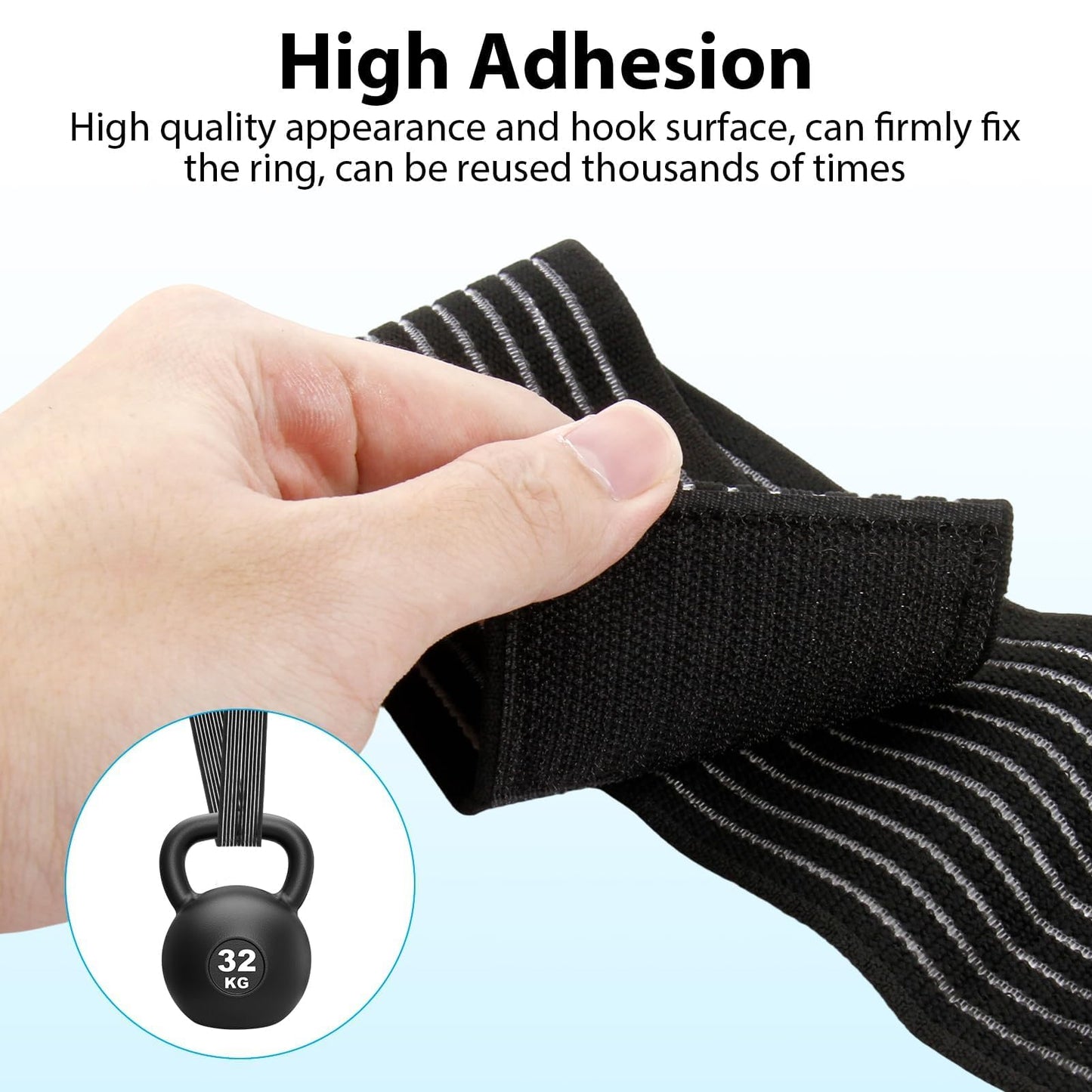 8 Pack Ice Pack Straps - 4 Sizes Elastic Wrap for Ankle Wrist Elbow Calf, Reusable Hot Cold Therapy Strap, Adjustable Ice Pack Holder, Strong Hook and Loop Reusable Ice Belt Extender