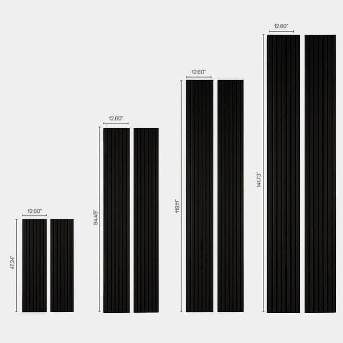 WVH Black Matte Acoustic Slat Wall Panels, Measures 141.73 x 25.20", Smooth Laminate Finish, Interior Decor for Walls & Ceilings, Noise Cancelling & Sound Absorbing for Home, Office & Bedroom, 2pcs