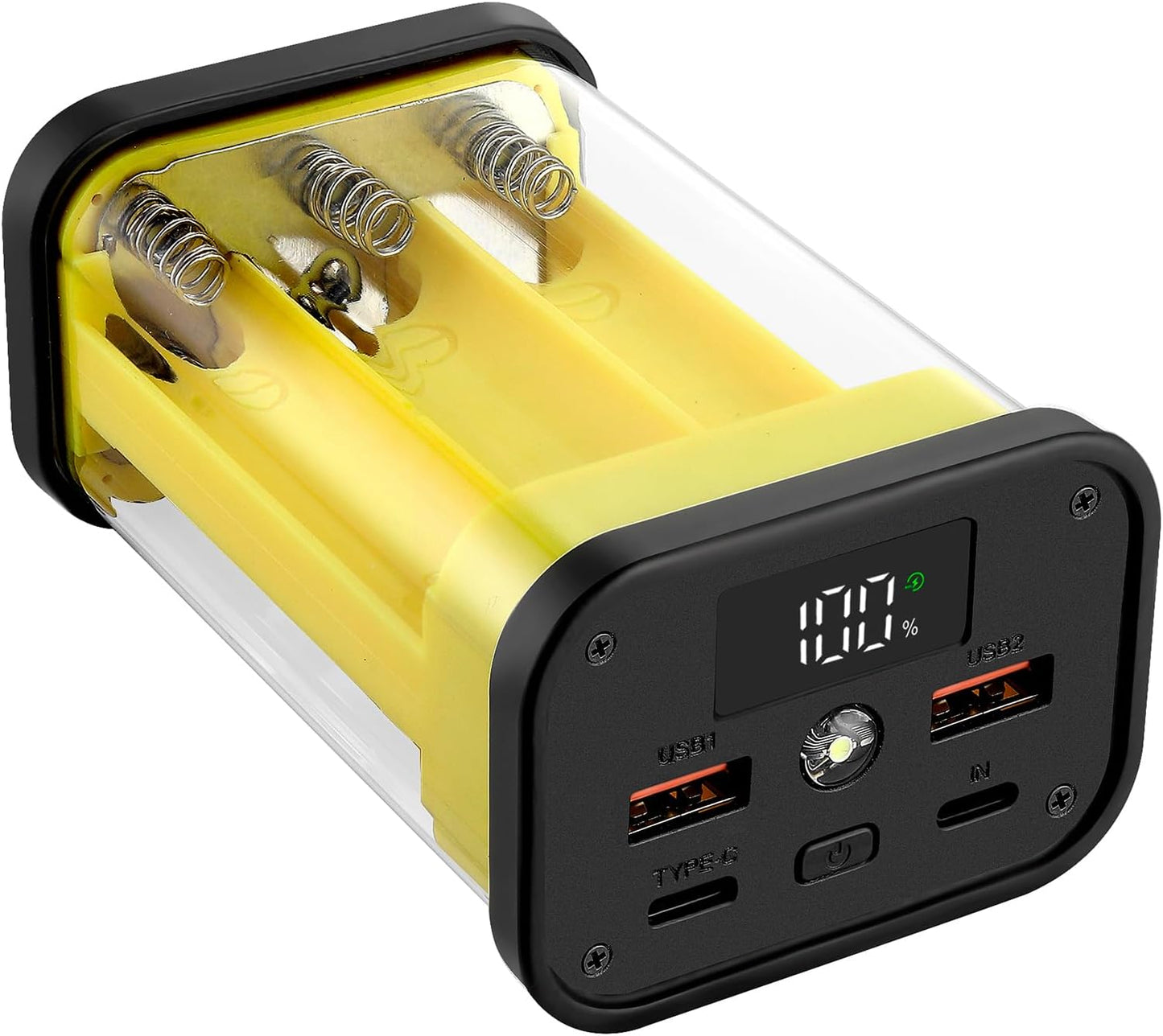 Generic 6 22.5W Slot Battery Power Bank Case, DIY Empty Charger Shell Kit, Removable Battery Holder for Secure Mobile