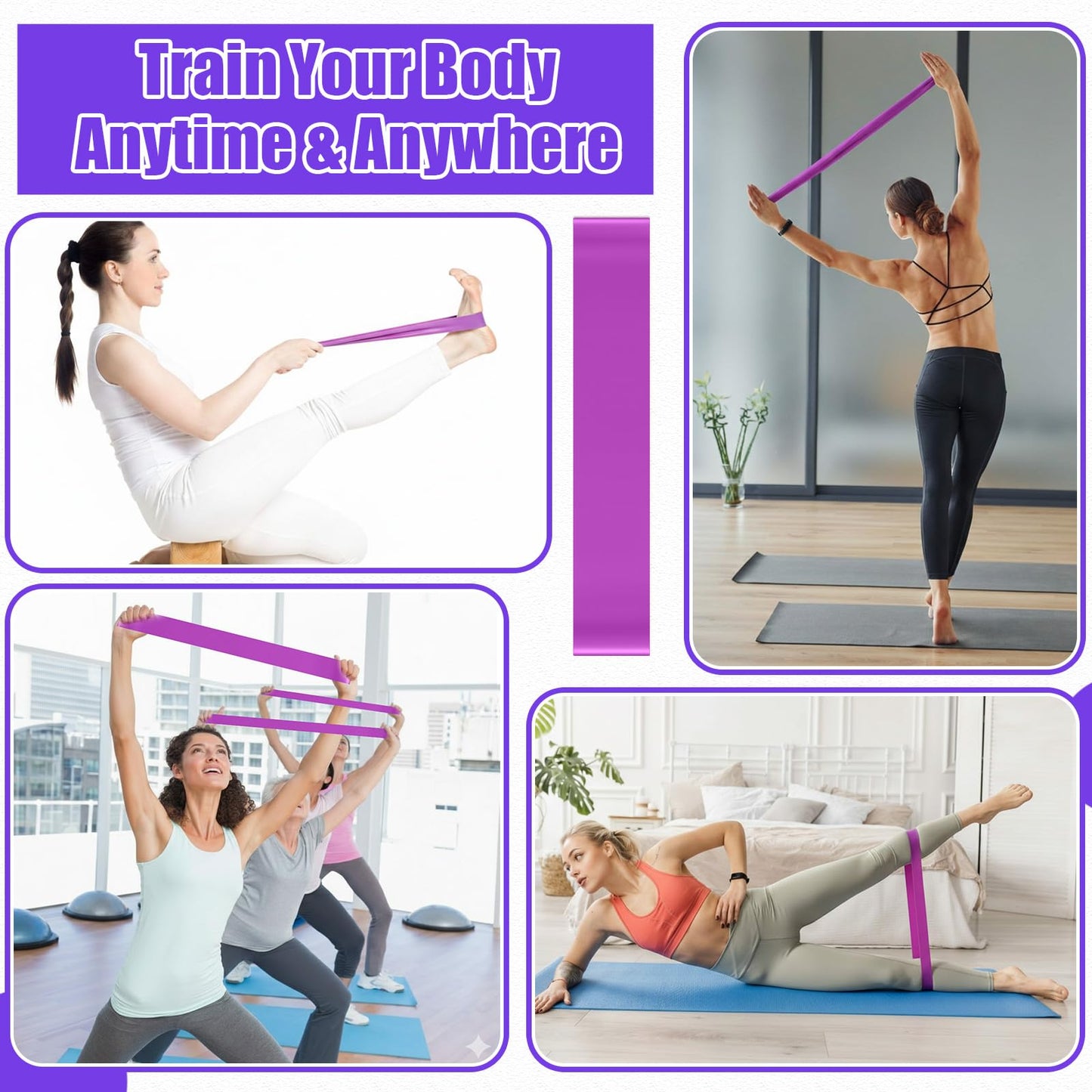 Teyva Daily 40 Pcs 9 Inch Bulk Pilates Balls Resistance Bands Set 20 Mini Bulk Exercise Balls Yoga 20 Resistance Loop Exercise Bands for Stability Fitness Physical Strength Office Training Gym(Purple)