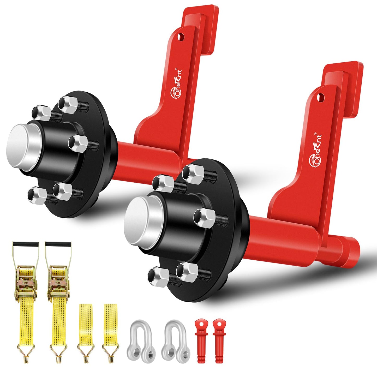 2Pack Shipping Container Wheels 6-Lug Wheels kit|Shipping Container Axles with Ratchet Tie Down-Moves 20ft.-40ft. Shipping Container |Shipping Container Accessories