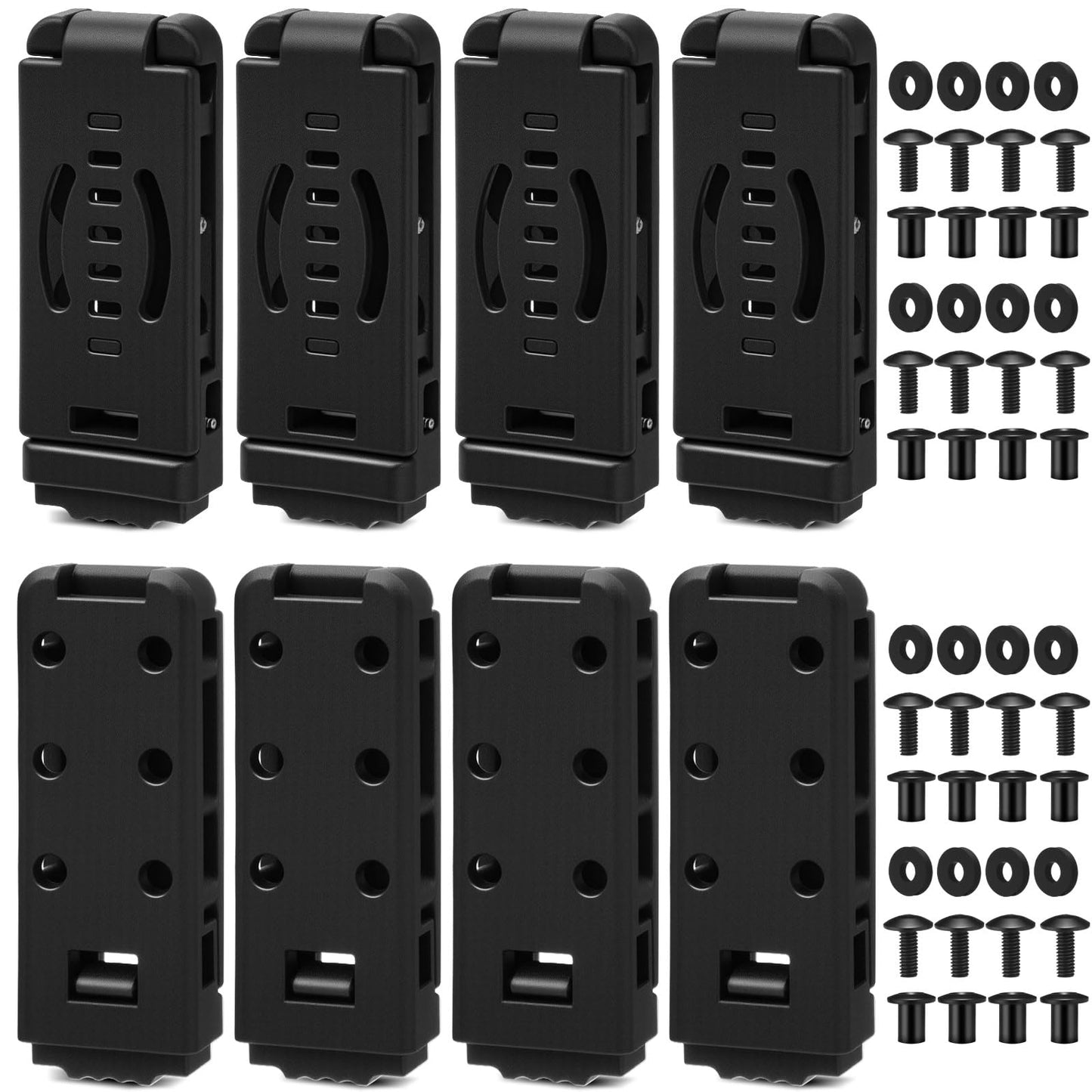 Lanties 8 Pcs Holster Belt Clips Knife Belt Clip Holster Hardware Adjustable Molle Adapter with Screws for Outdoor(3.46 x 1.26 Inch,Style 3)
