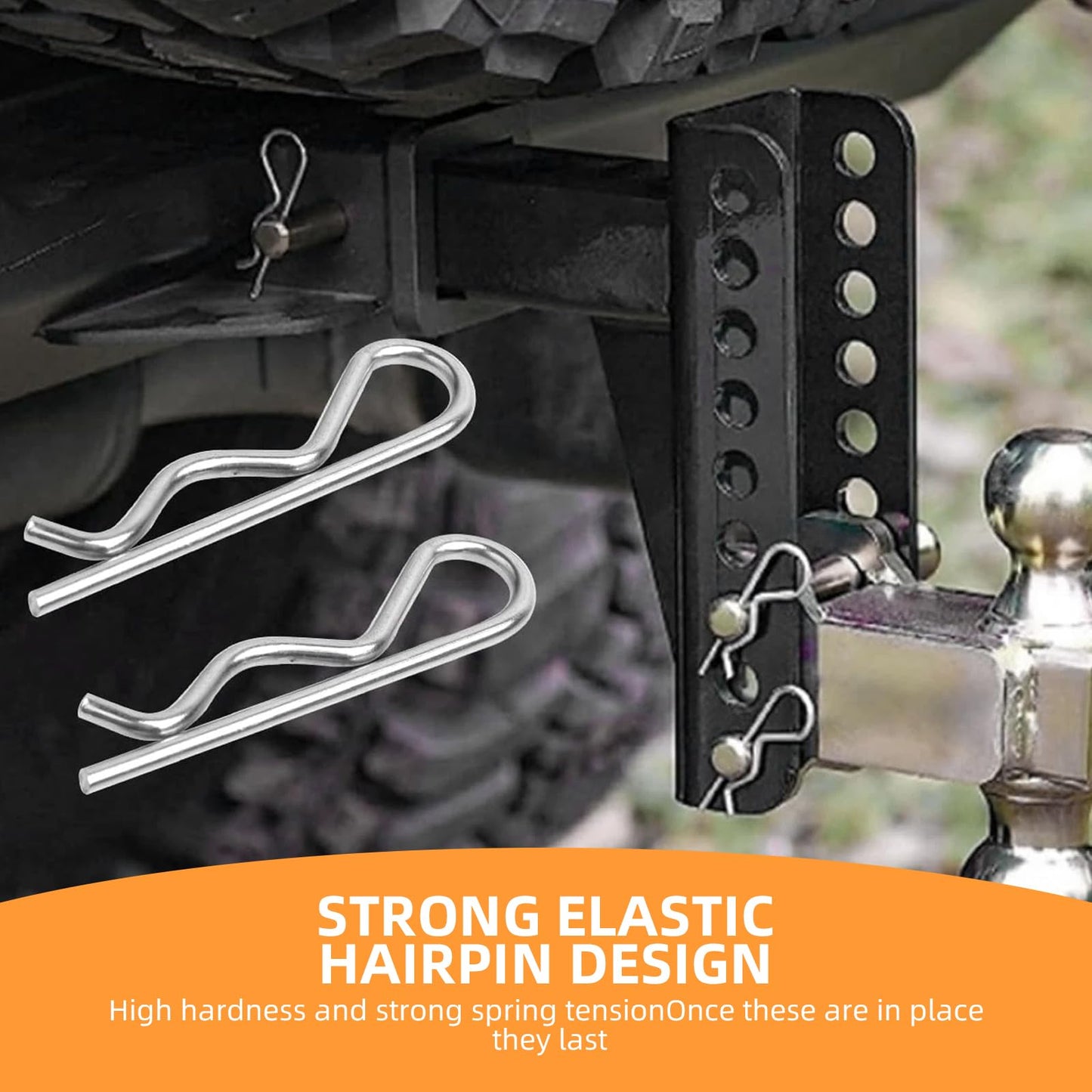 Heavy Duty Hitch Pins R Clips Spring Retaining Wire Hair Pins Cotter, Large Stainless Steel Spring Retaining Wire Hair Pins for Trailer Tractors Mower Carts Truck Lock System(Pack of 10)