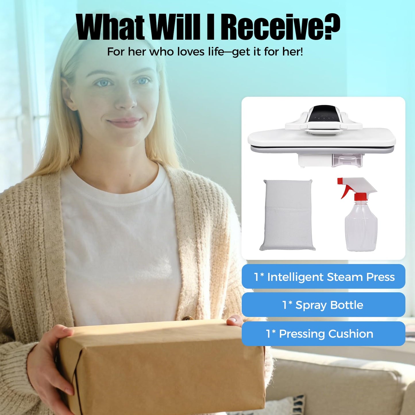 8810D Intelligent Steam Press Steamers, 1600W Professional Steamer, 5 Mode 194-392 ℉ Temperature Touch Screen Tabletop ‎Built-in Dual-control Semiconductor Chip AI Voice Reminder Garment Steamers