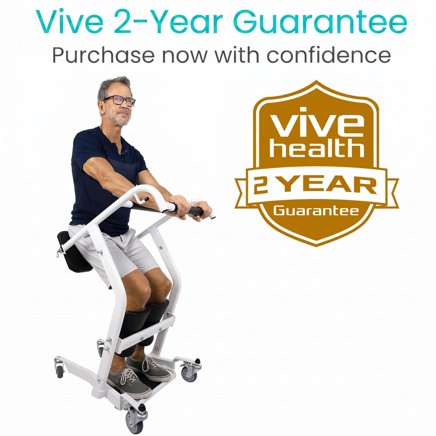 Vive Mobility Sit to Stand Patient Lift for Handicapped - Stand Assist Lift Aid for Home Care Use - Elderly Lift Assist Transfer Device - Transport Chair Stand Assist for Seniors, Adults & Disabled