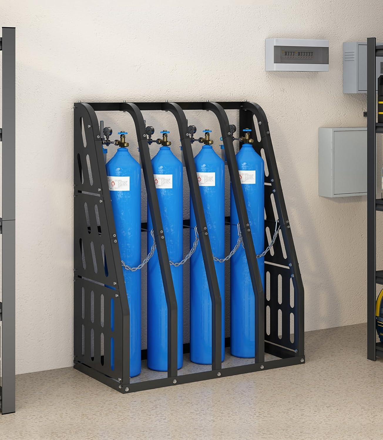 OREALLANDROL Vertical Bar Rack Standing Steel Vertical Long Parts Industrialized Large Capacity Storage Racks Rugged and Durable for Factories, Warehouses, Garages