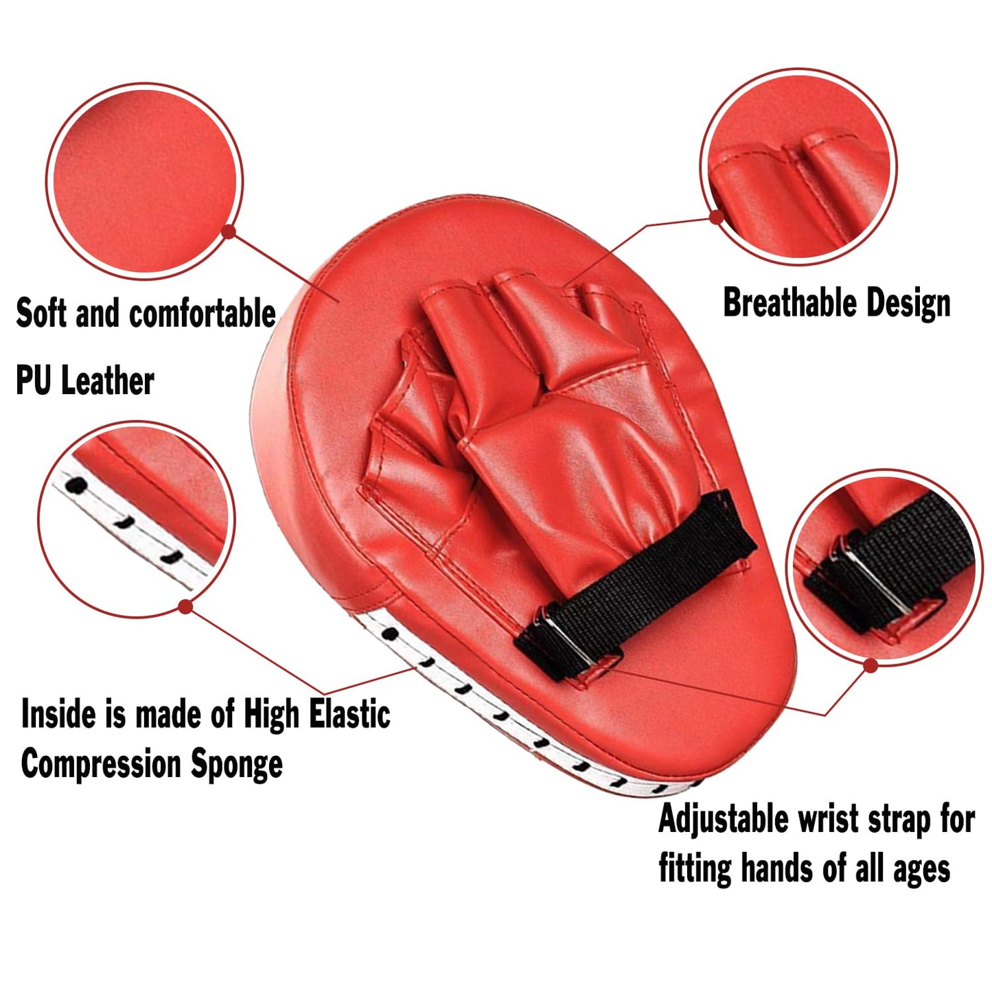 WYIPOLZI 2-in-1 Punching Mitts Kick Pack Set, Boxing Mitts Focus Pads Taewondo Kick Pad, Adjustable Strike Shield Arm Pad Set for Boxing, Kickboxing, Karate, Muay Thai MMA Training