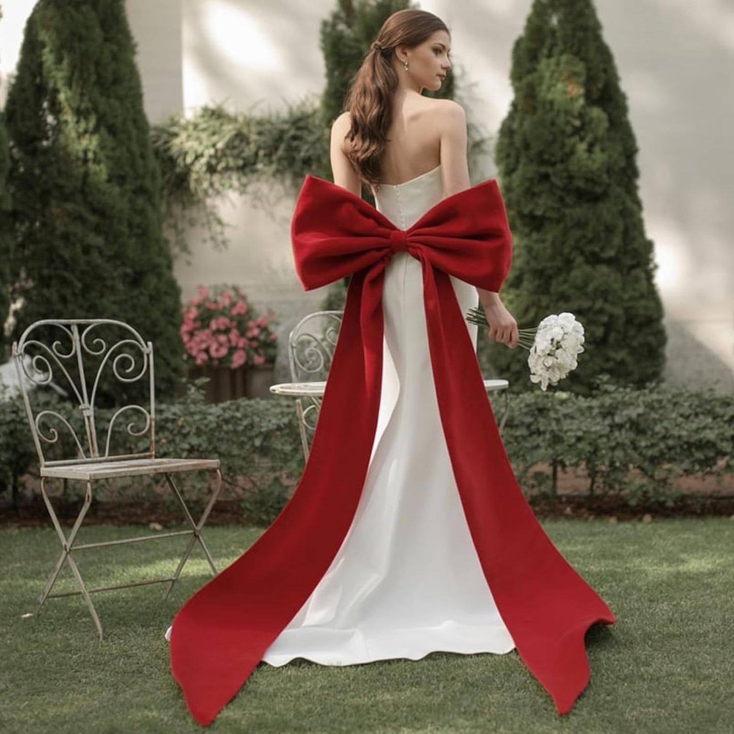 Regine Switzerland Large Ruby Red Velvet Bow - 50 x 20 Inch Christmas & Wedding Decor | Giant Valentine's Day Decoration