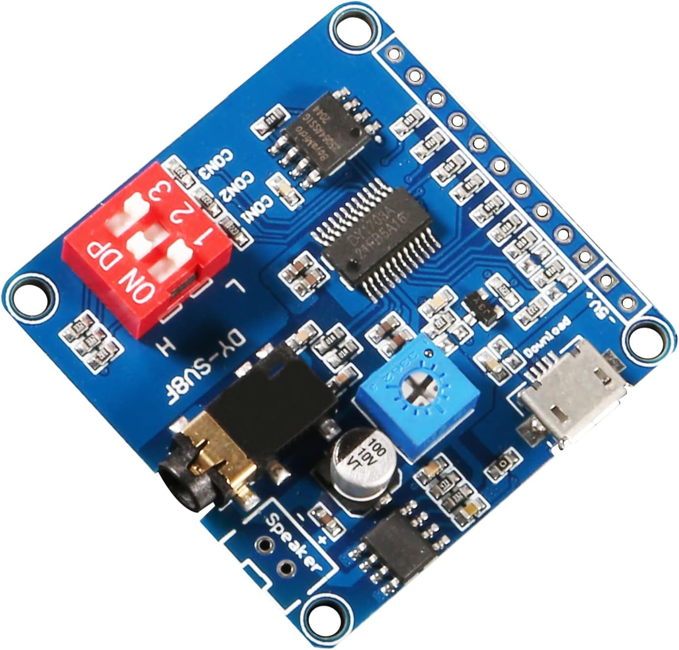 AITIAO 2Pcs MP3 5W 64MBit Voice Playback Module Board Player Music Voice Board, Flash Serial Control SD/TF Card