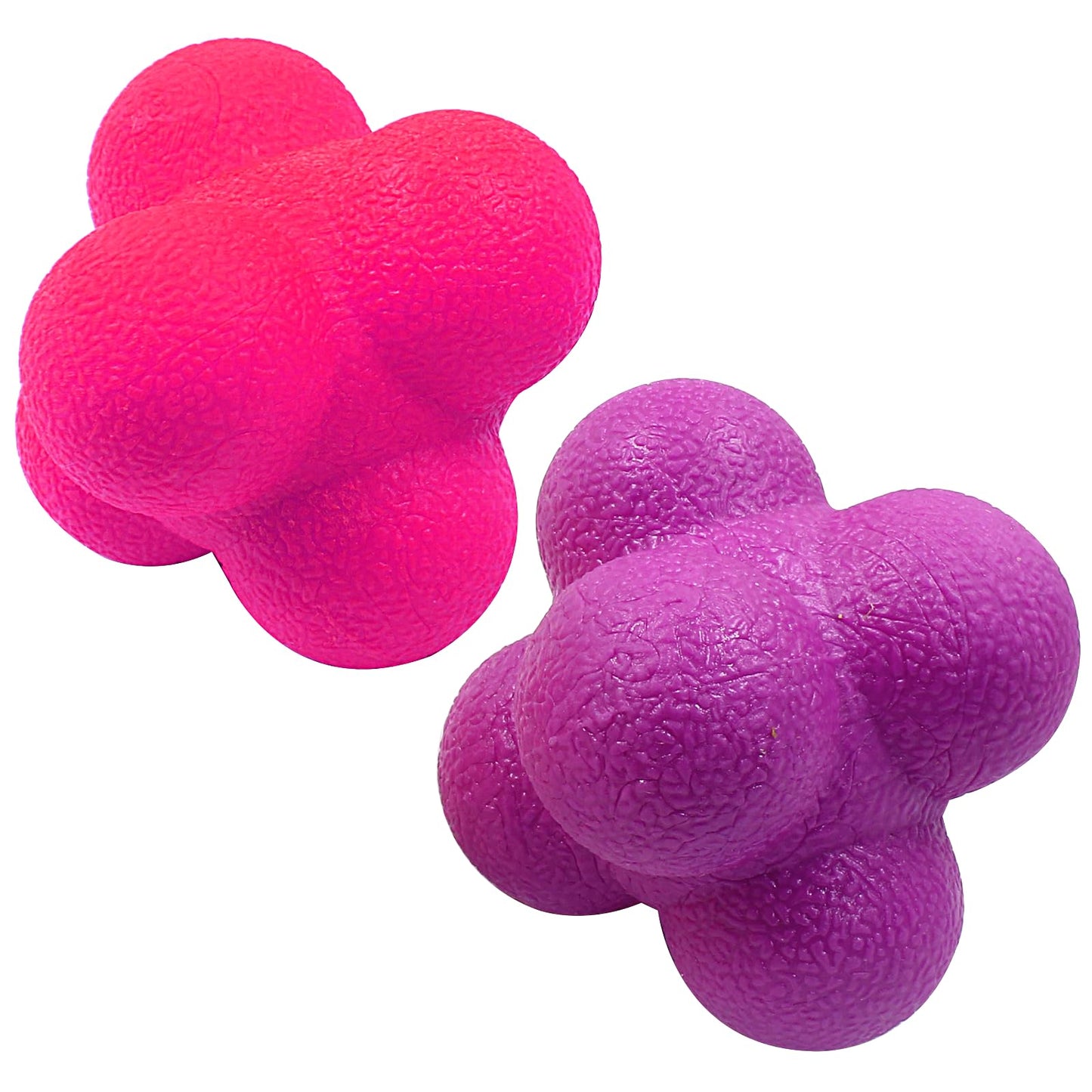 Coufce 2 Pack Reaction Balls Agility Training Ball Hand Eye Coordination Training Sports Reaction Speed Multiside Reaction Ball（Pink and Purple）