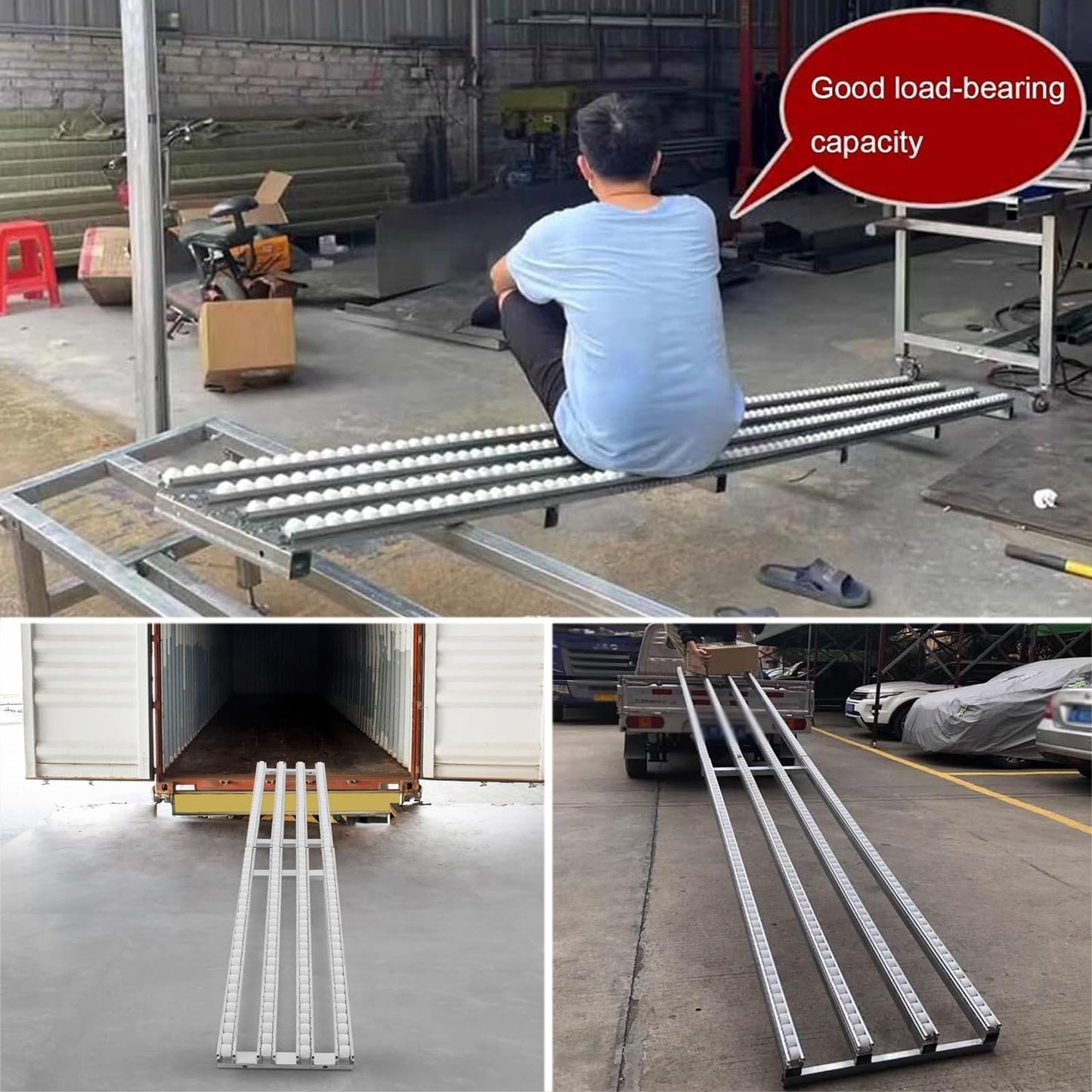 ZXHKZDX Splicable Stainless Steel Gravity Conveyor with Plastic Roller, Portable Unpowered Conveyor Roller Stands, Splicable Conveyor Lines for Woodworking(50X100CM)