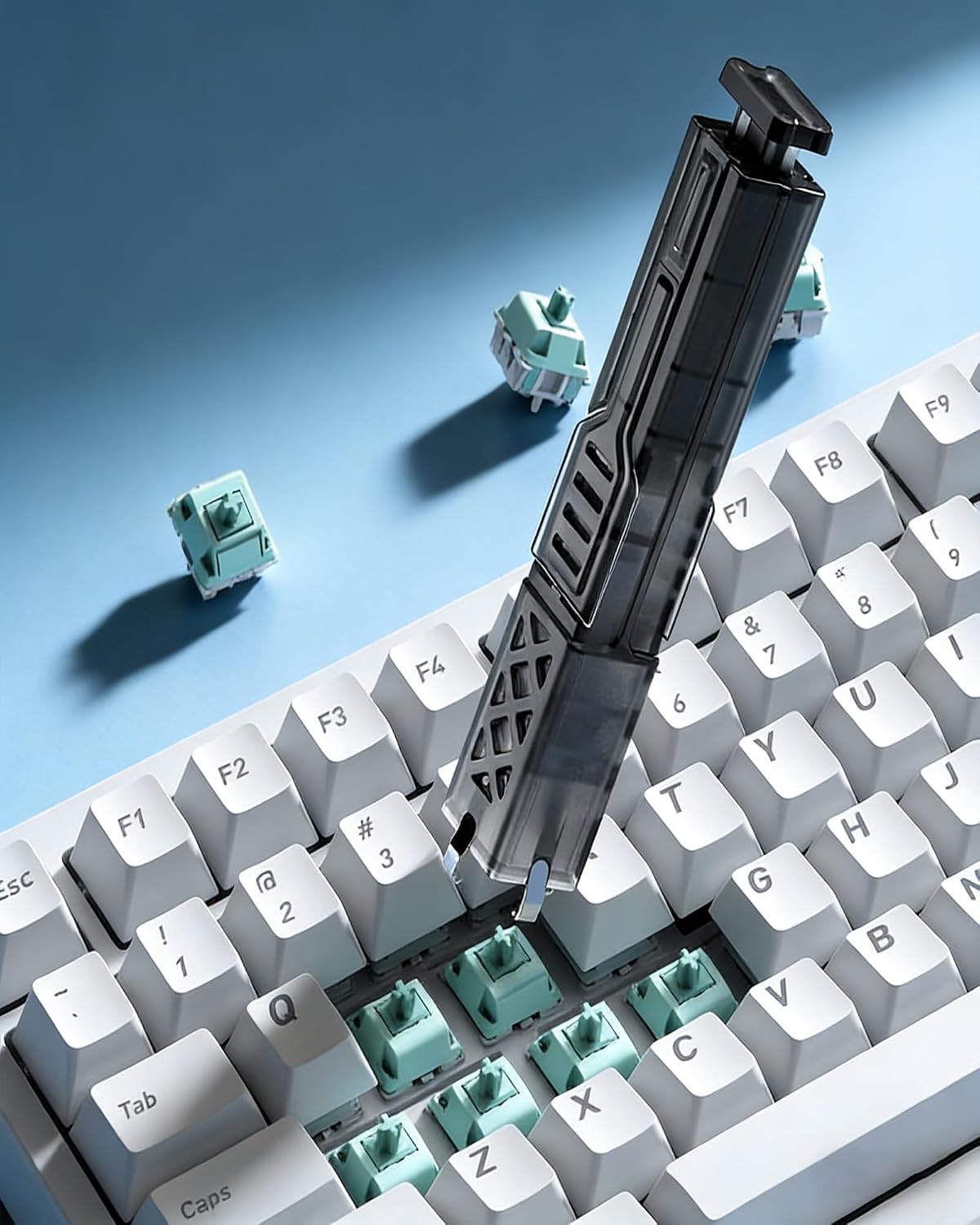 Keymatic 2-in-1 4-Claw Switch Puller and Keycap Puller for Mechanical Keyboard, Key Switch with Grip, One-Press Eject