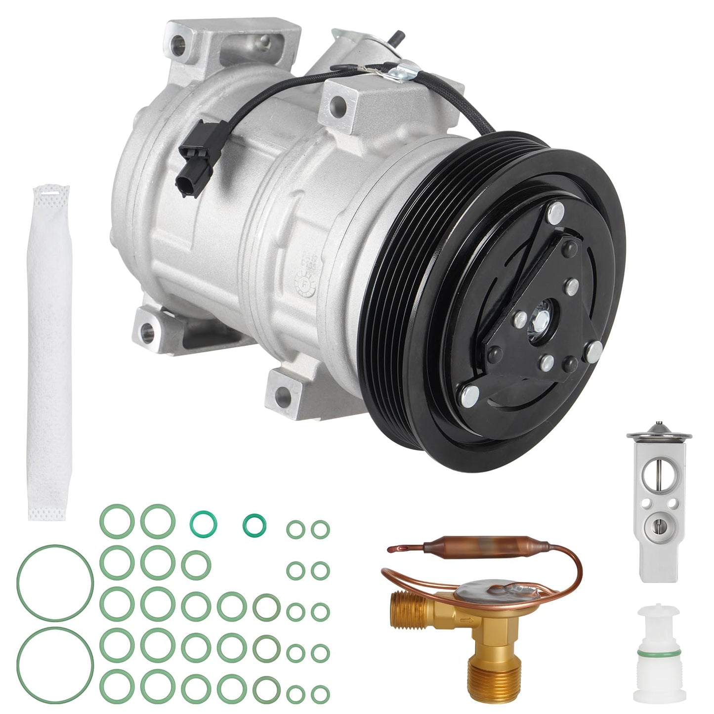 New AC Compressor with Clutch and Component Kit for 3.5L Honda Pilot 2008-2015, Honda Odyssey 2010 2017, Acura MDX 3.7L 2007-2013