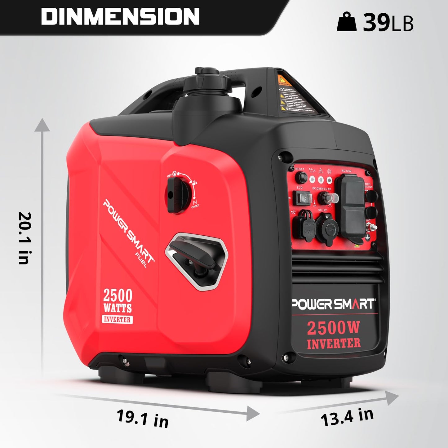 PowerSmart 2500-Watt Portable Inverter Generator Gas Powered, Quiet for Camping