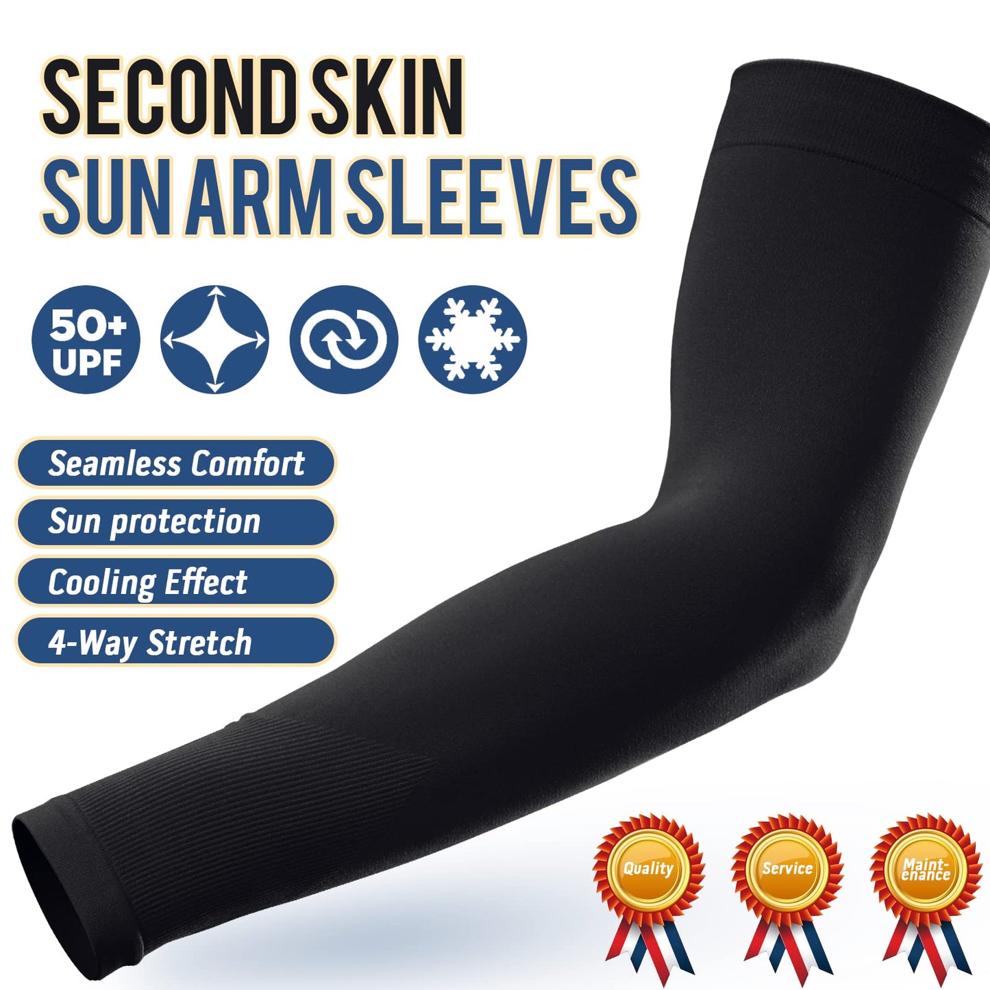 GOUNOD Sun Protection Cooling Arm Sleeves with Thumb Holes - Gardening Outdoors Sports Workouts Sunscreen Arm Sleeves