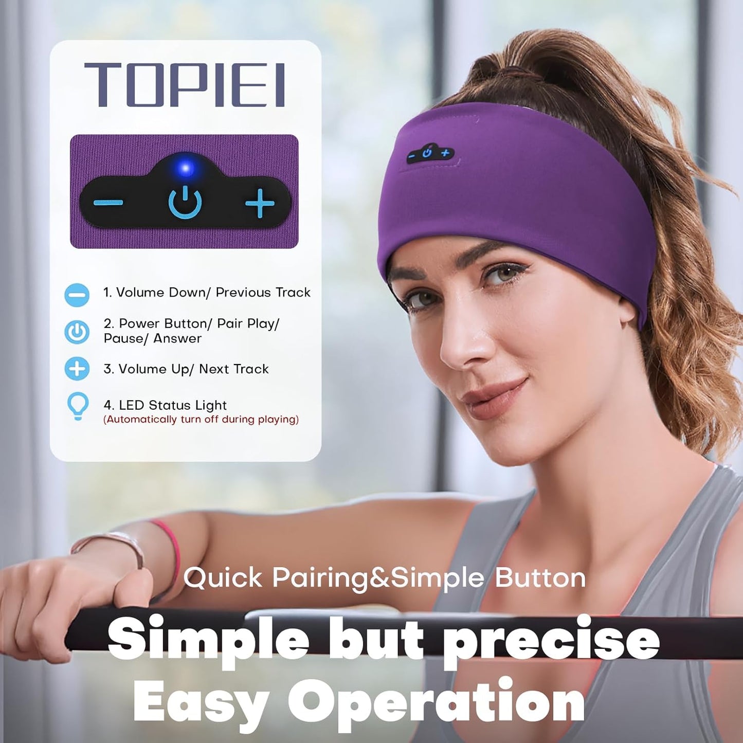 17H Sleep Headphones Bluetooth Headband for Side Sleeper, Playtime, Wireless Headband Headphones with HD Stereo