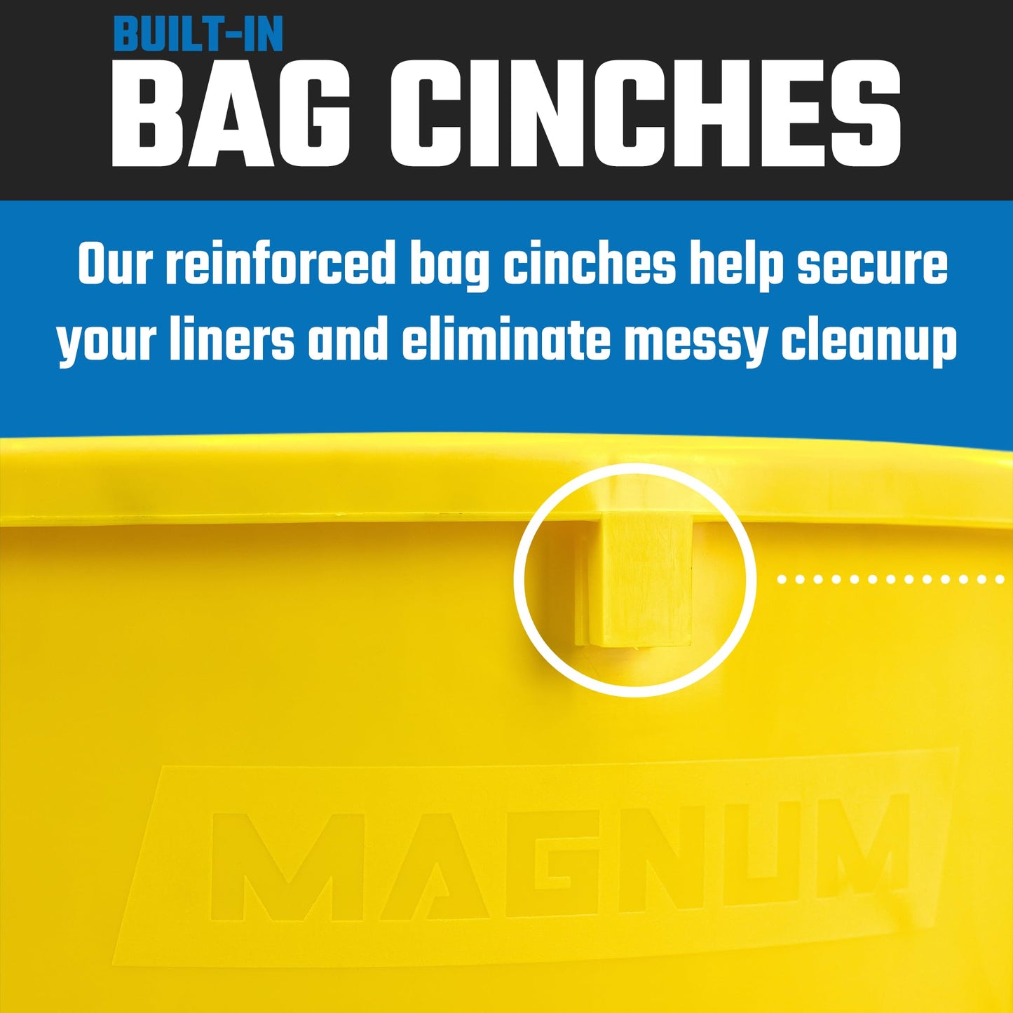 Magnum 55 Gallon Trash Can, High-Vis Yellow, Construction Grade, Heavy Duty Plastic, Jobsite Ready for Handling and Holding Garbage CMTC-C000-55Y02 (2 Pack)
