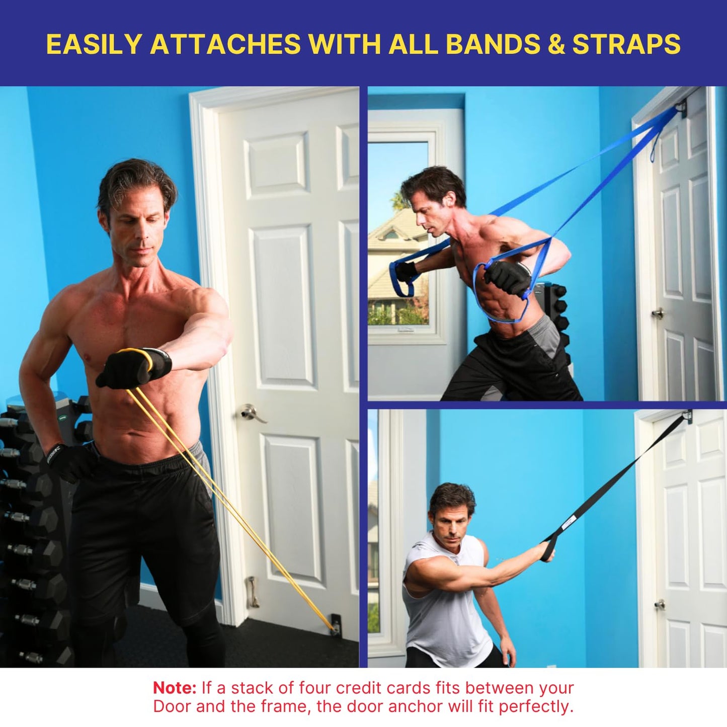 Anchor Gym Door Anchor for Exercise Bands - Resistance Door Anchor for Body Weight Straps, Strength Training, Home Gym, Physical Therapy (Pack of 1)