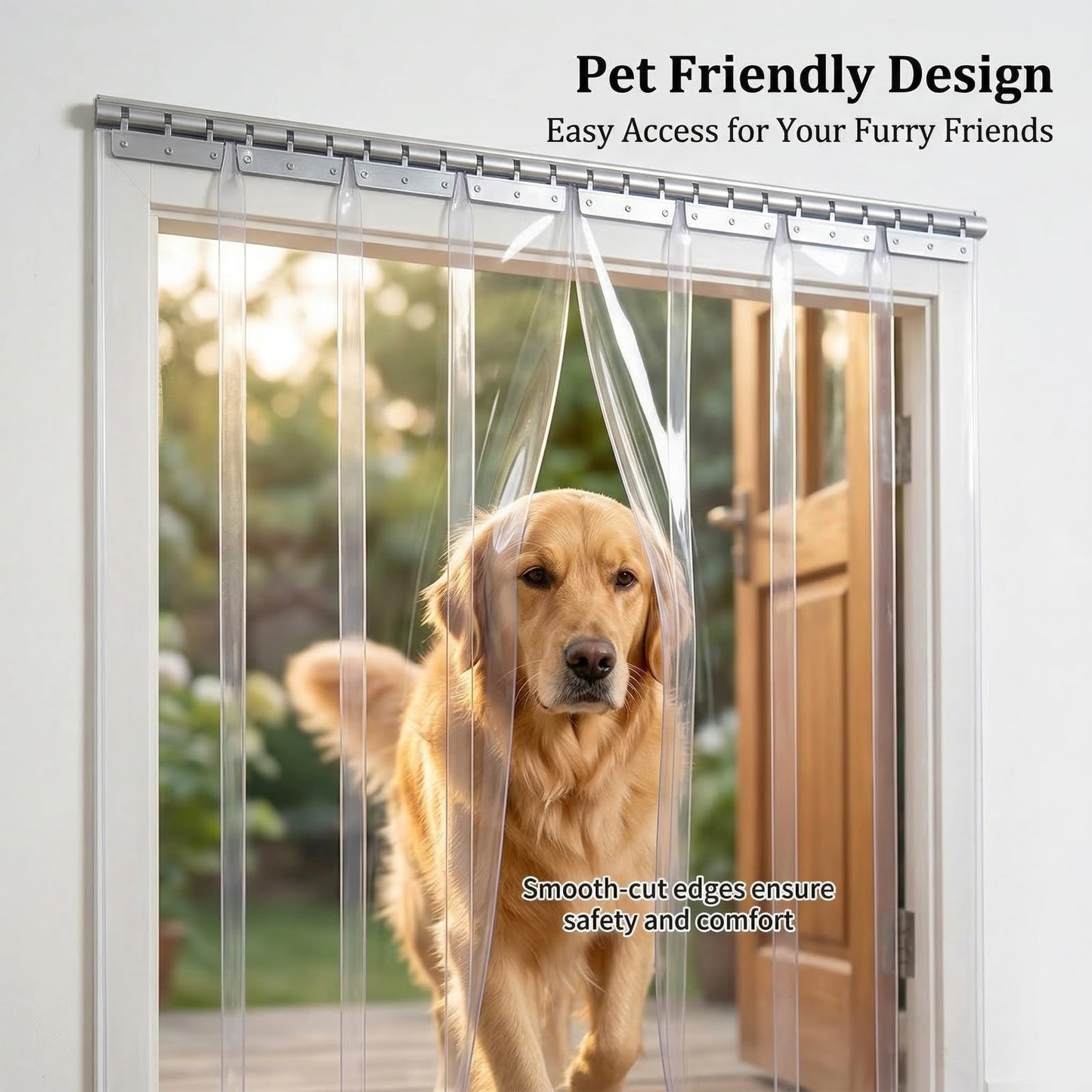 SHINGJING Heavy Duty Clear PVC Strip Curtain Door Kit，1.7mm Thick Plastic Vinyl Strips for Industrial Freezer Room, Walk in Cooler, Garage, Warehouse(W225xH250cm/W88.58xH98.43in)