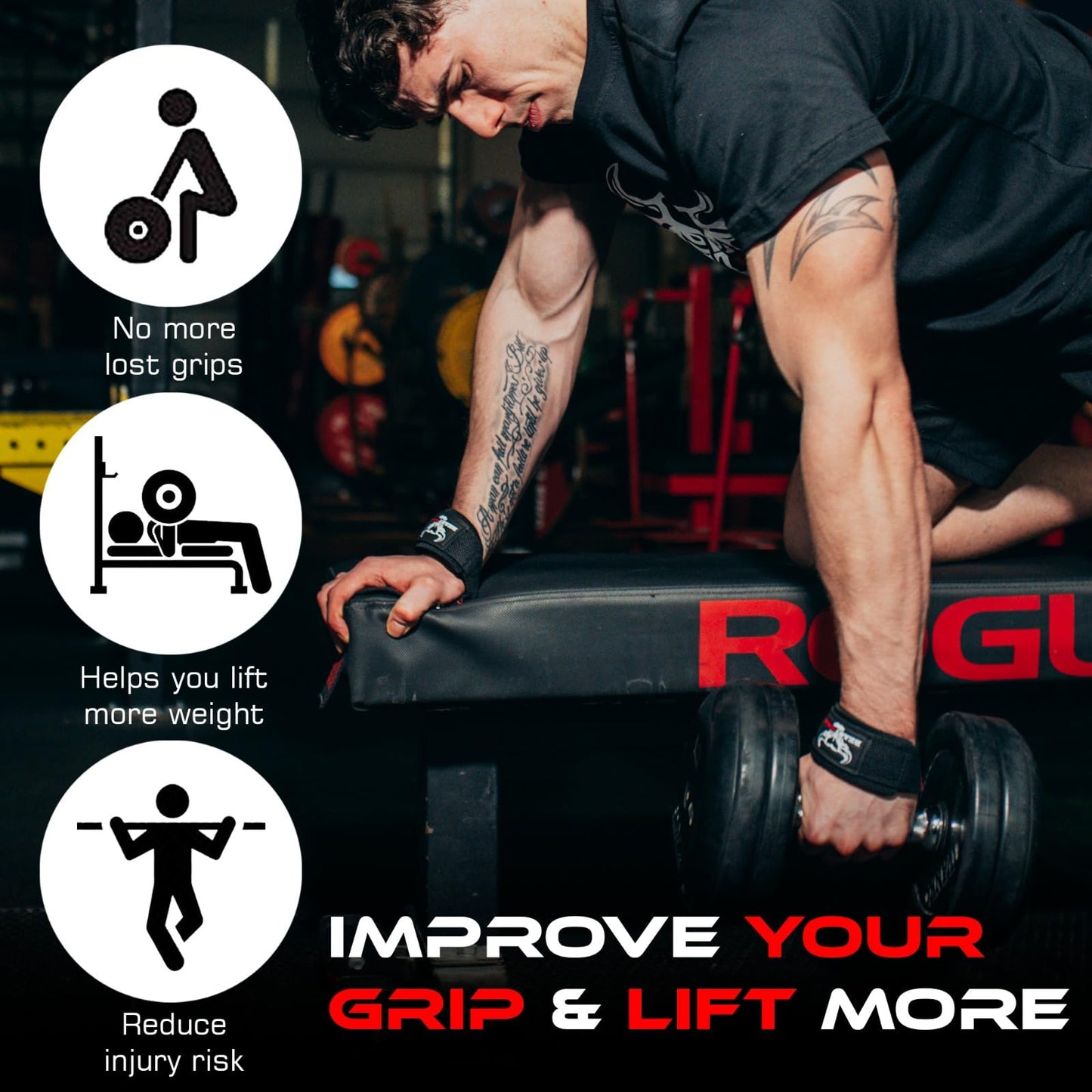 BEAST RAGE Lifting Wrist Straps for Weightlifting, Straps Gym Grip Power Workouts Lifting Straps Padded Neoprene & Premium Cotton Men Women, Deadlift Bodybuilding Exercise Lifting Straps (Gel)