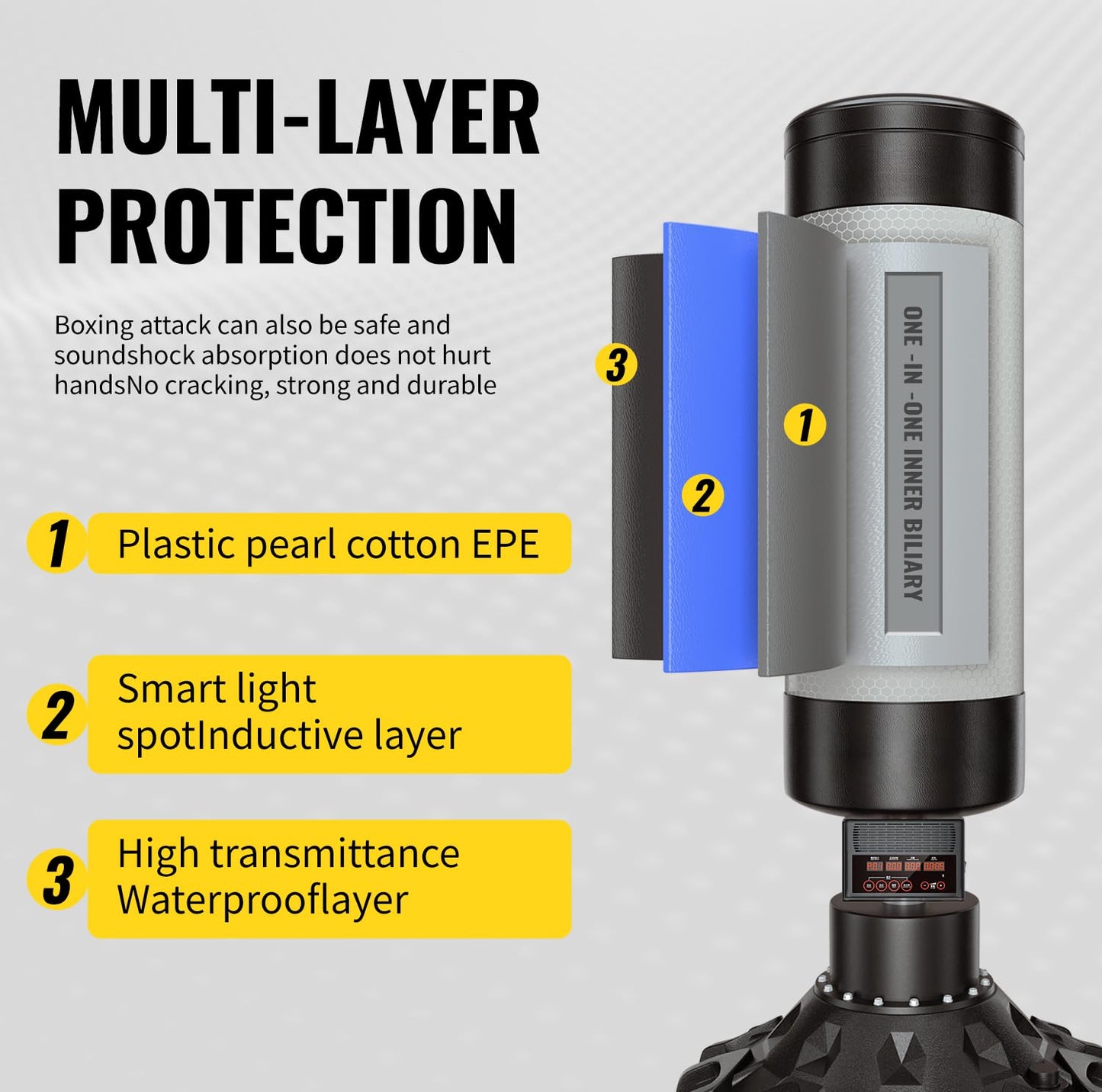 Smart Music Punching Bag 69",4 Training Modes,Can Connect to Bluetooth Smart Music Boxing Bag with 2 Pairs of Boxing Gloves for Home,Office and Gym Workout. (69" Punching Bag with Golves-1)