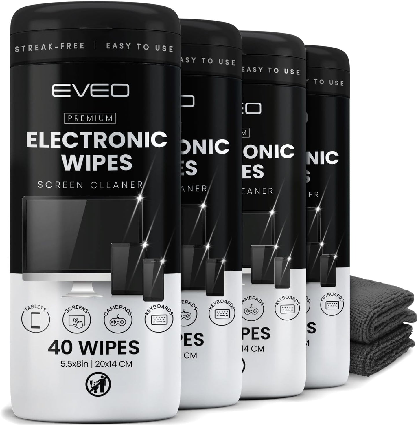[160 Electronic Wipes Streak-Free Screen Cleaner, TV Screen Cleaner for Smart TV, Screen Wipes Computer Cleaner, TV